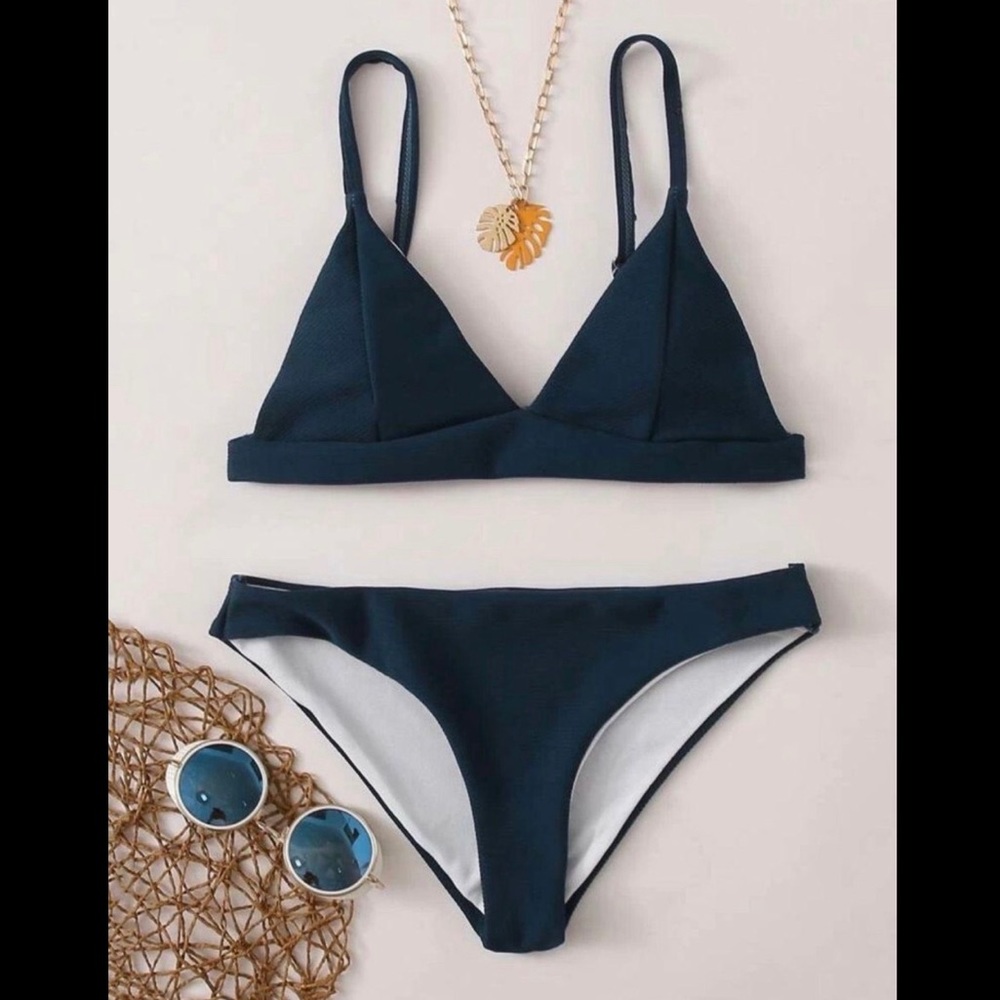 SHEIN two-piece blue bathing suit